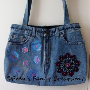 Handmade Denim Jean Purse Handbag